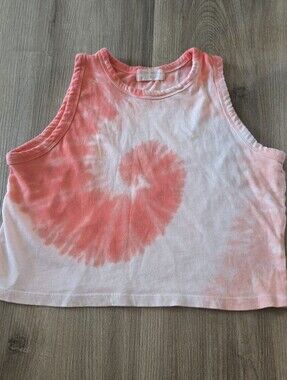 Women’s Pink Tie-Dye Crop Tank Top